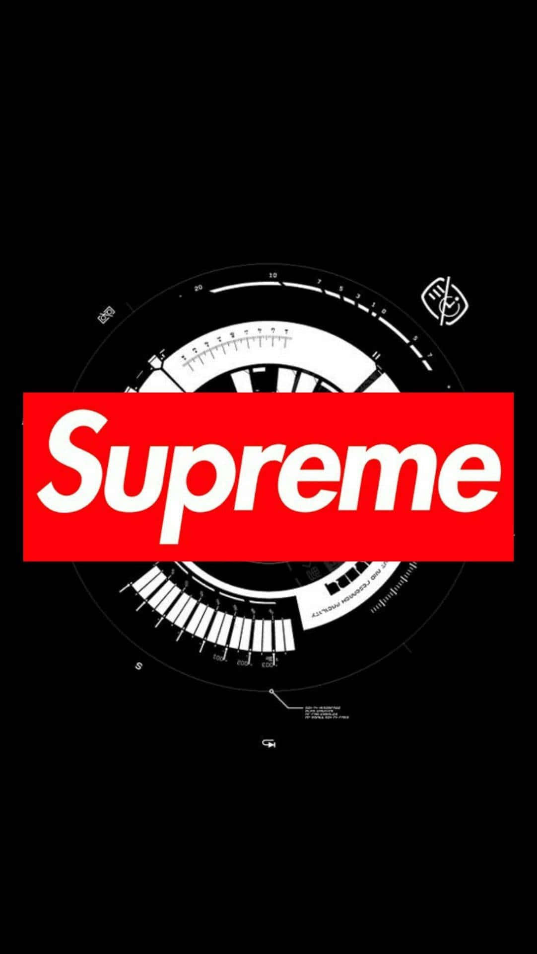 Download Supreme Logo On A Black Background Wallpaper