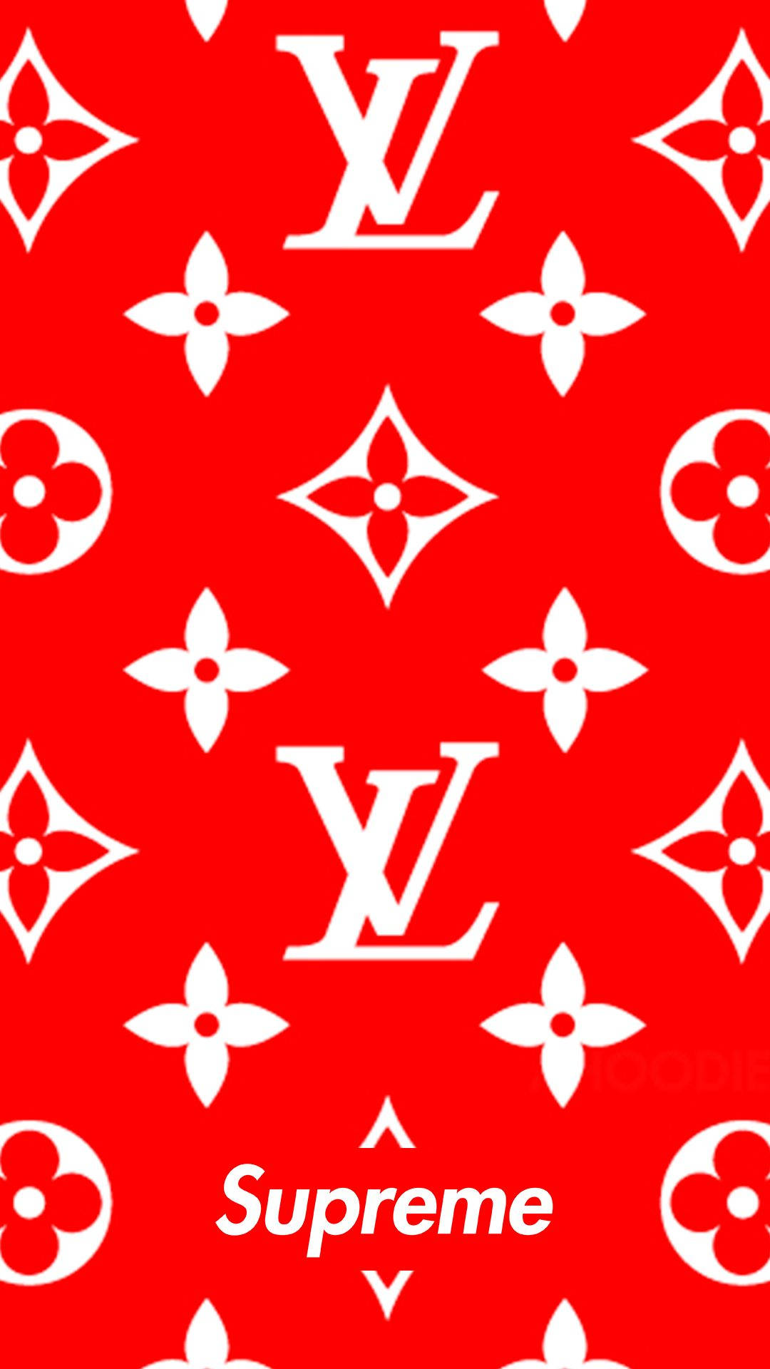 Supreme Logo And Louis Vuitton Malletier Wallpaper