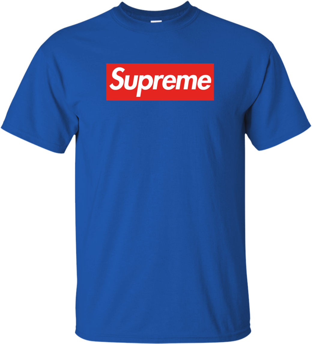 Supreme Logo Blue Tshirt PNG