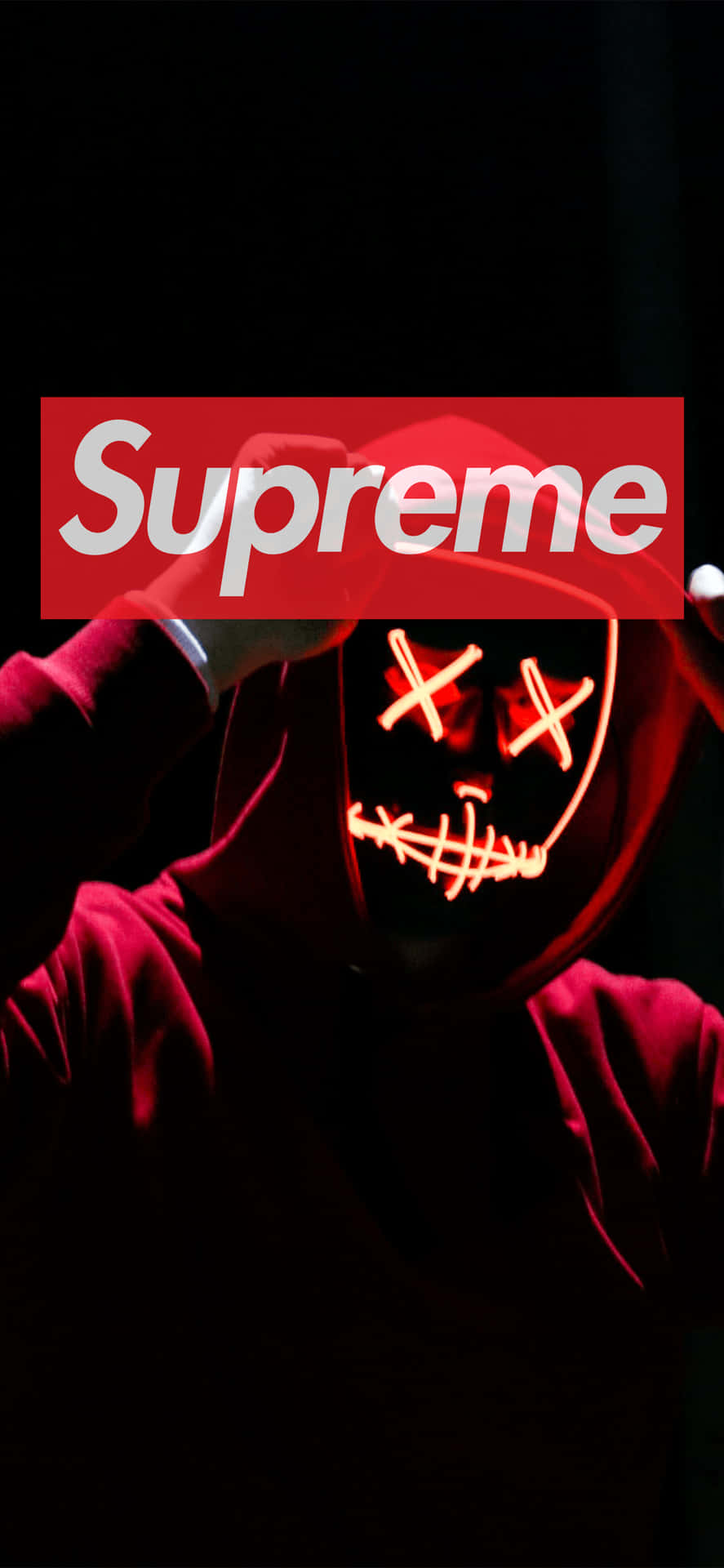 Download Supreme Logo in Red and White Wallpaper