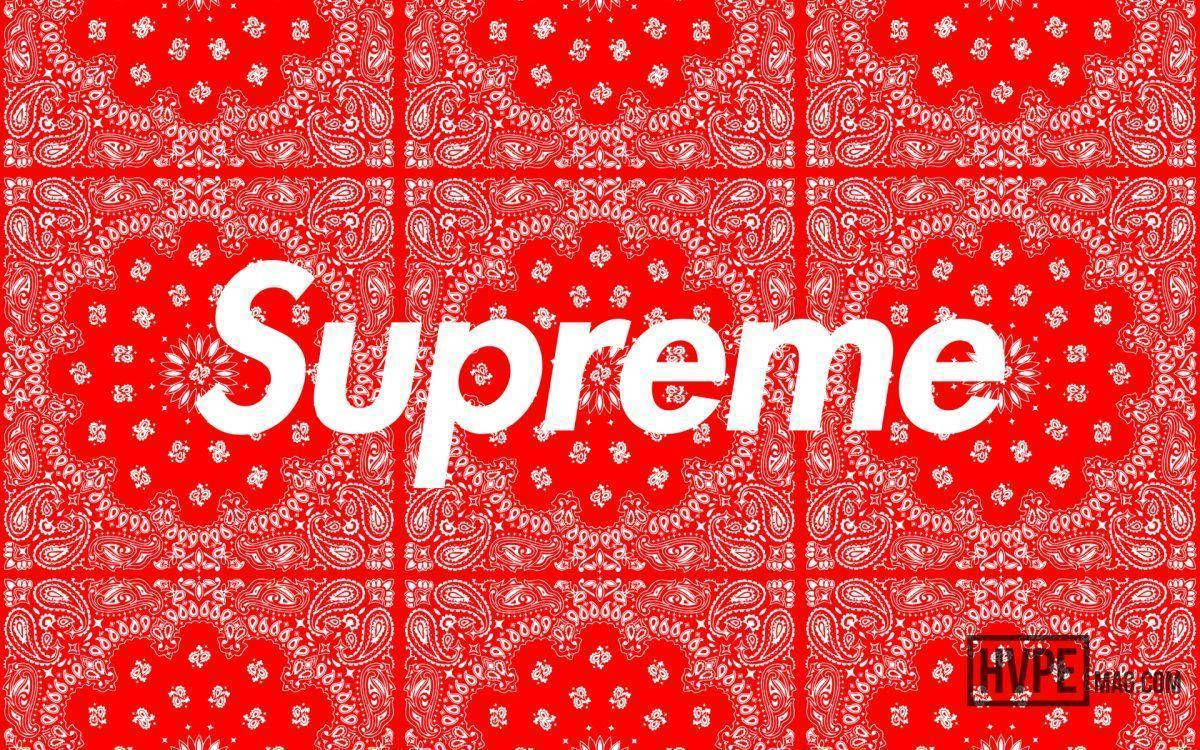Supreme Logo On Red Mandala Wallpaper