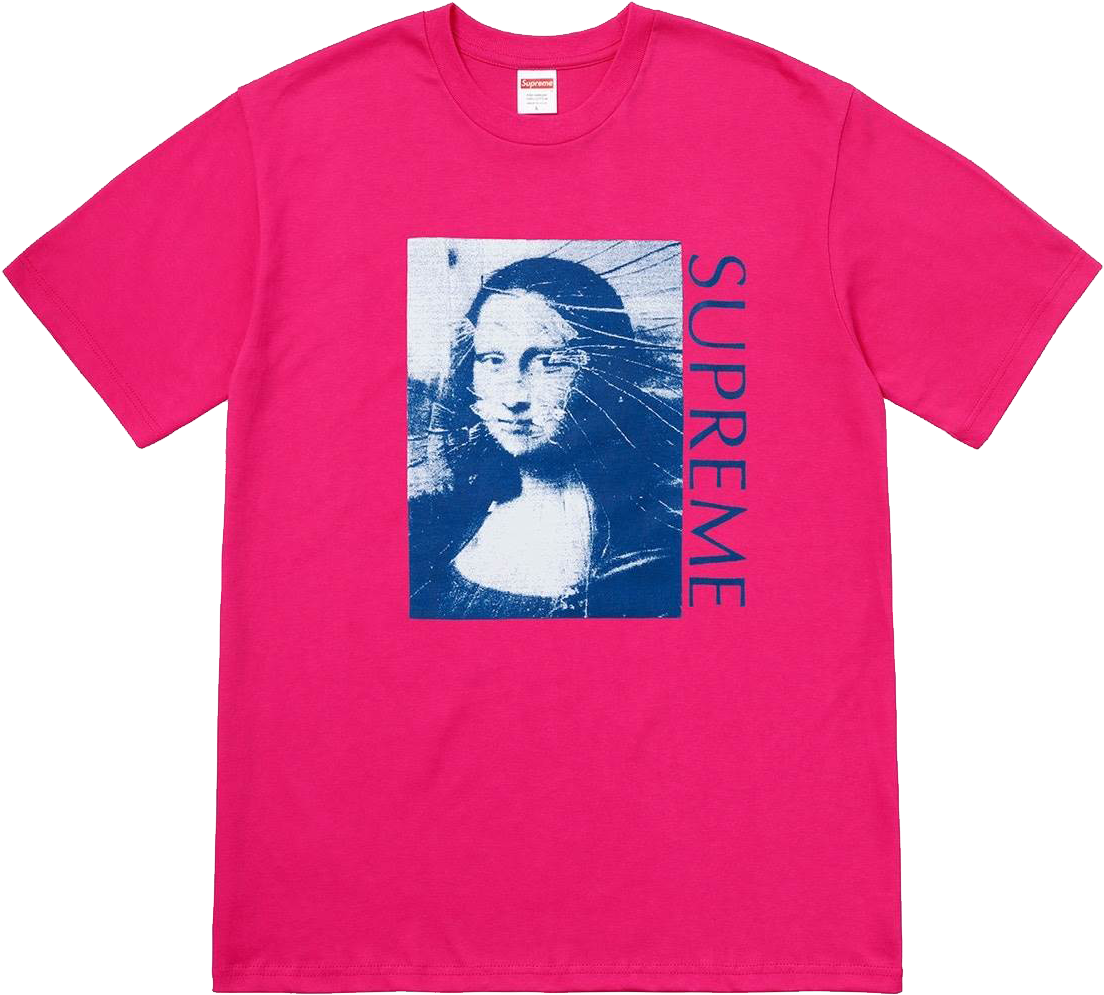 Supreme Mona Lisa T Shirt Pink PNG