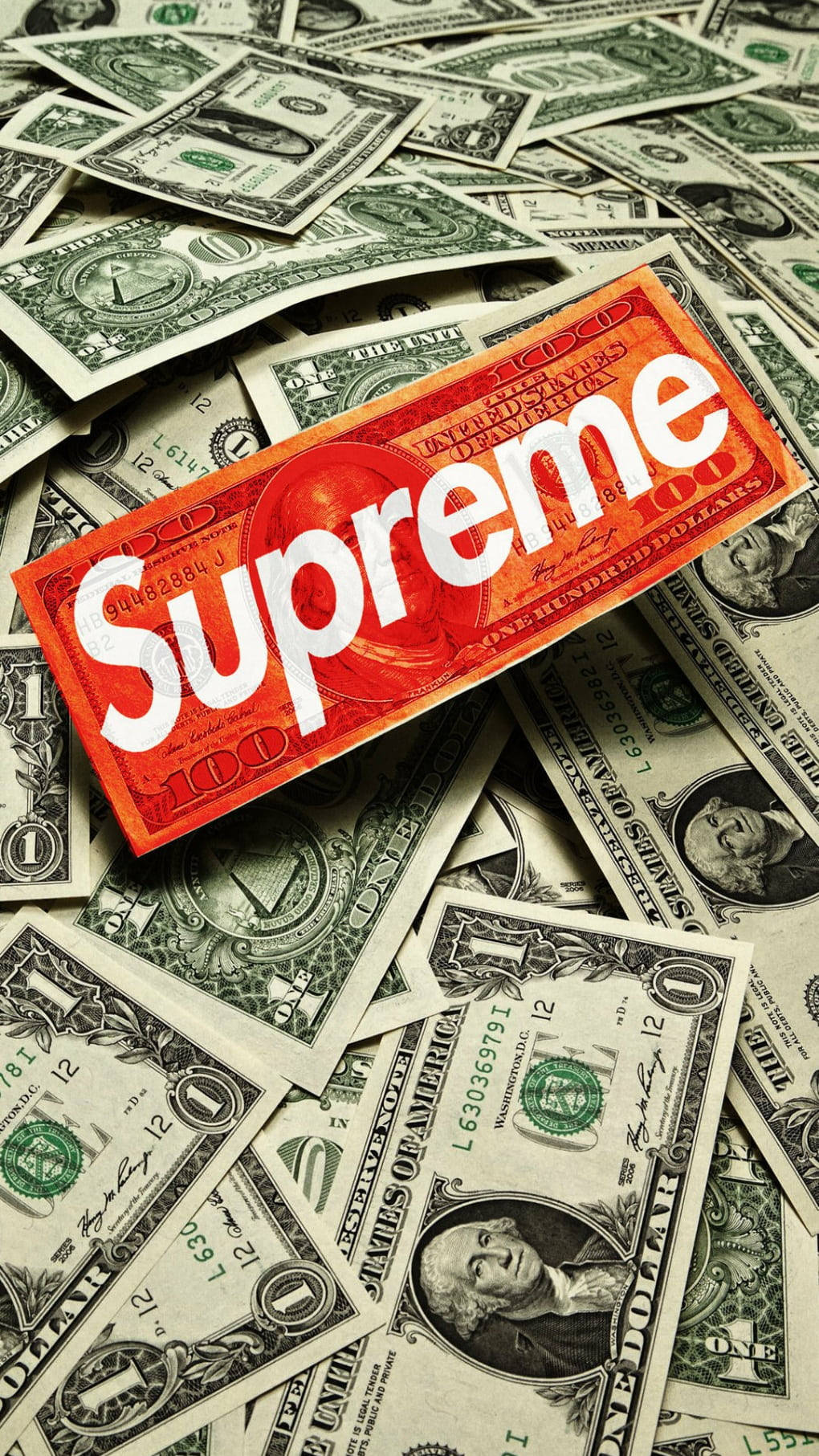 Supreme Money Iphone Wallpaper