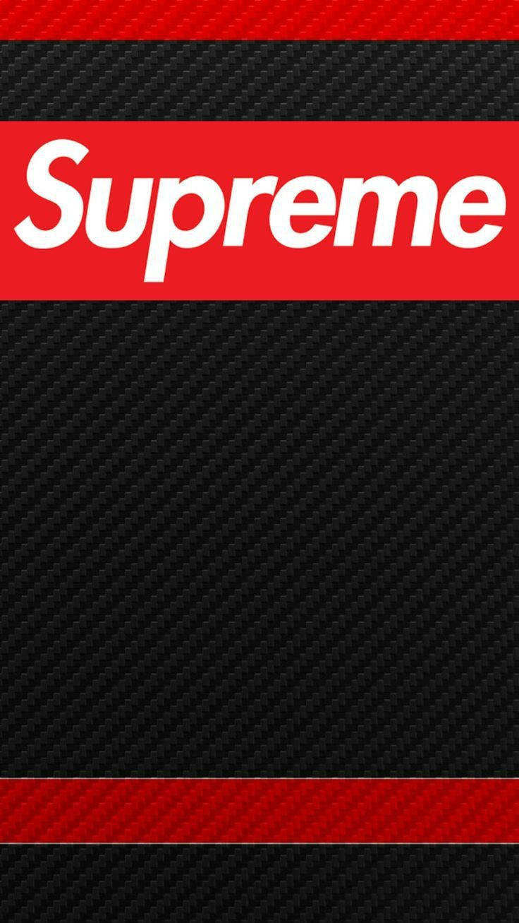 Supreme On Black And Red Lines Wallpaper