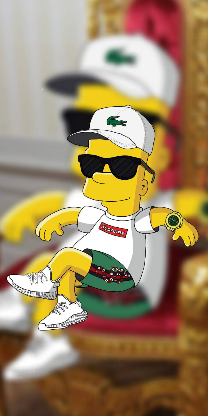 Supreme Outfit Bart Simpson Wallpaper