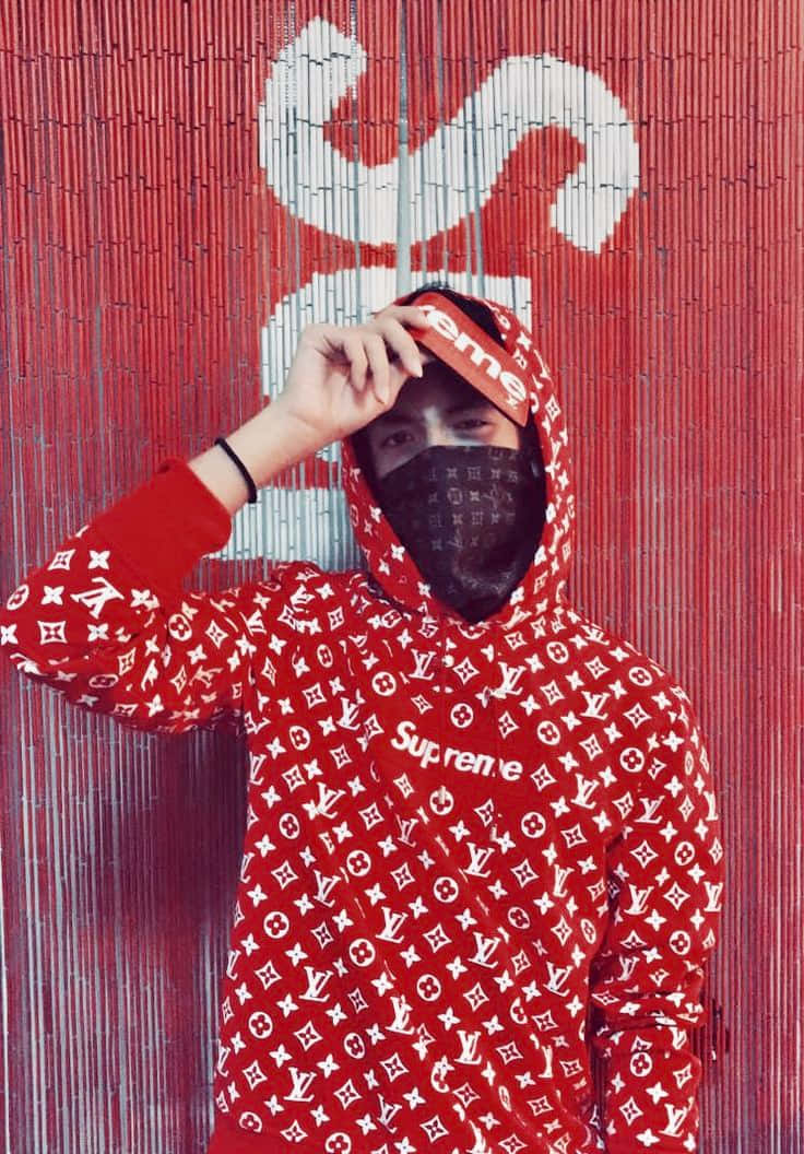 Supreme x Louis Vuitton Red Wallpapers