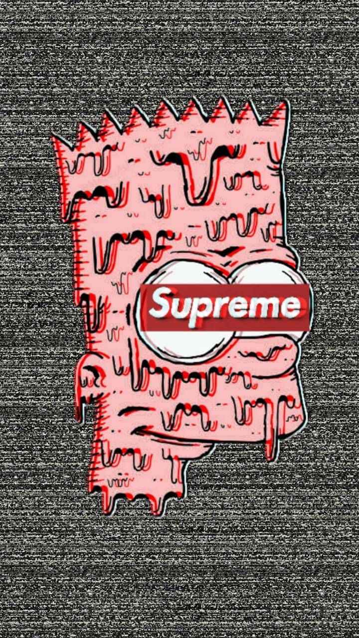 Supremetropfendes Bart Simpson Gesicht Wallpaper