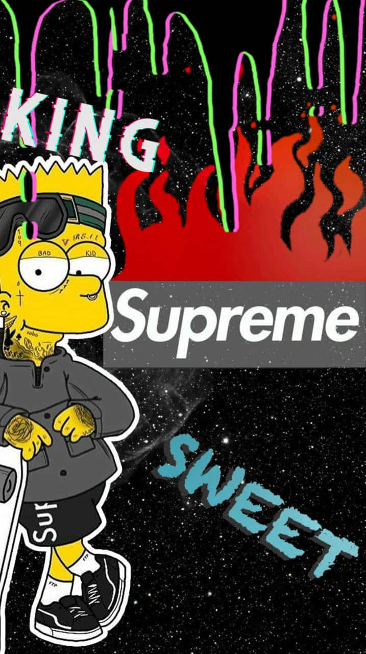 Obrade Arte Supremo Do Bart Simpson Para Papel De Parede De Computador Ou Celular. Papel de Parede