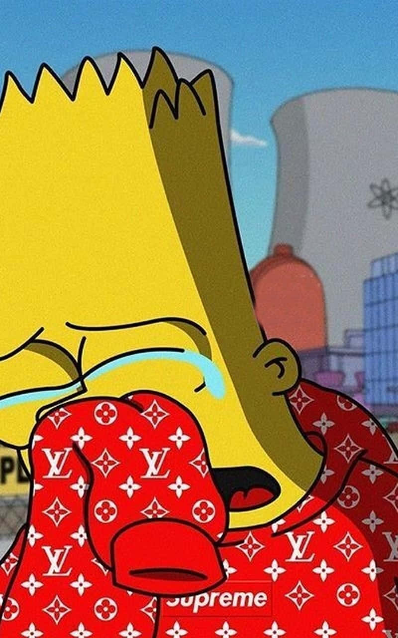 Crying Supreme Simpson Wallpaper