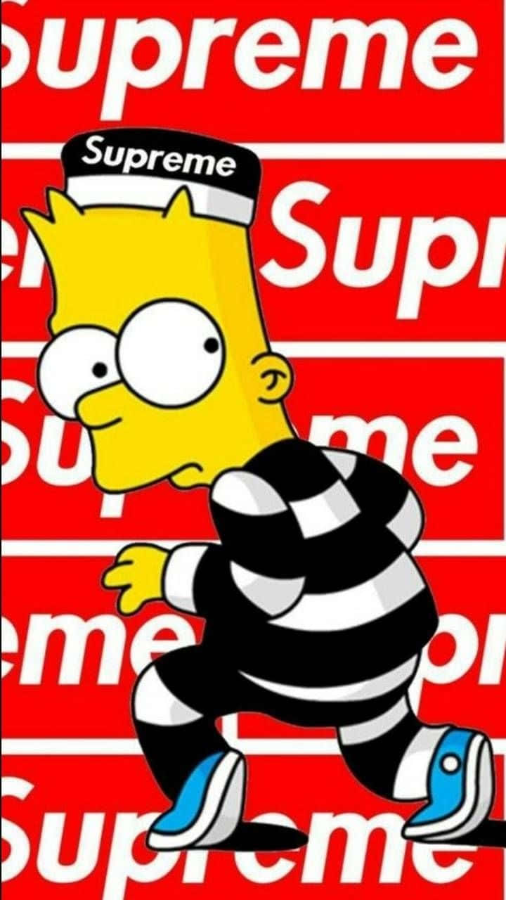 Supreme Bart Simpson Cap Wallpaper