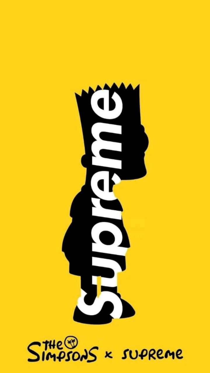 Supreme Silhouetted Bart Simpson Wallpaper
