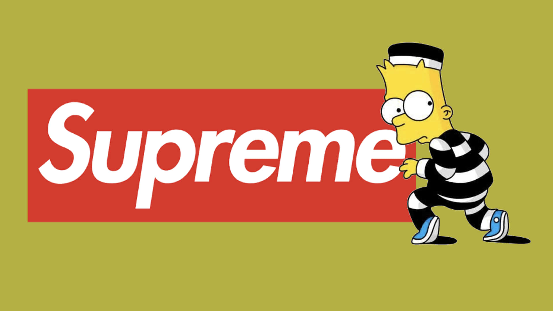 Visaupp Din Djärva Stil Med Supremes Ikoniska Simpsons-inspirerade Mönster På Datorn Eller Mobilen. Wallpaper