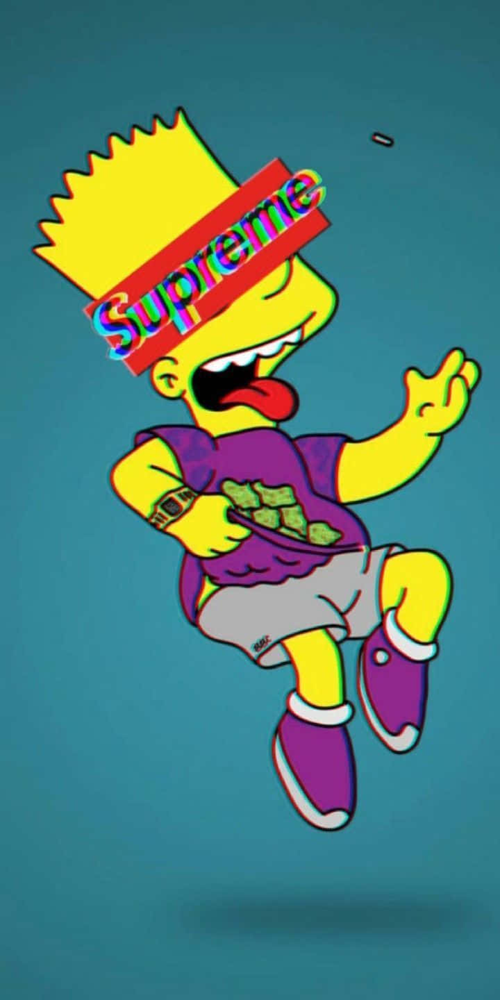 Överlägsenhoppande Bart Simpson Wallpaper
