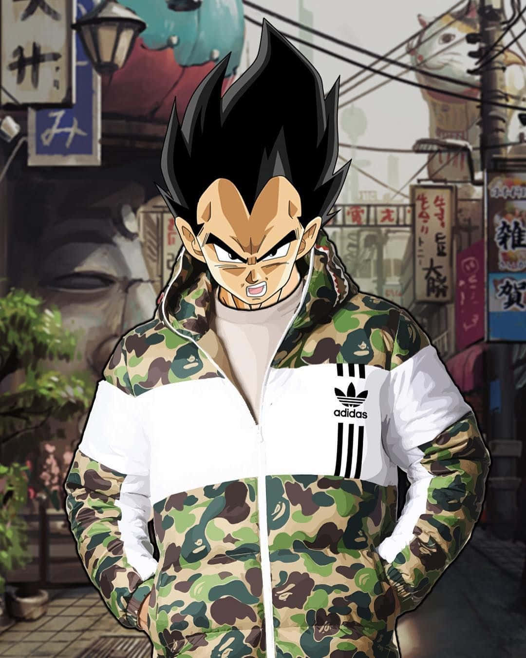 The Super Saiyan Prince Vegeta brings strength and determination to his fight. Wallpaper