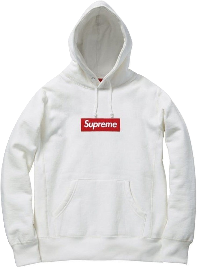 Supreme White Hoodiewith Logo PNG