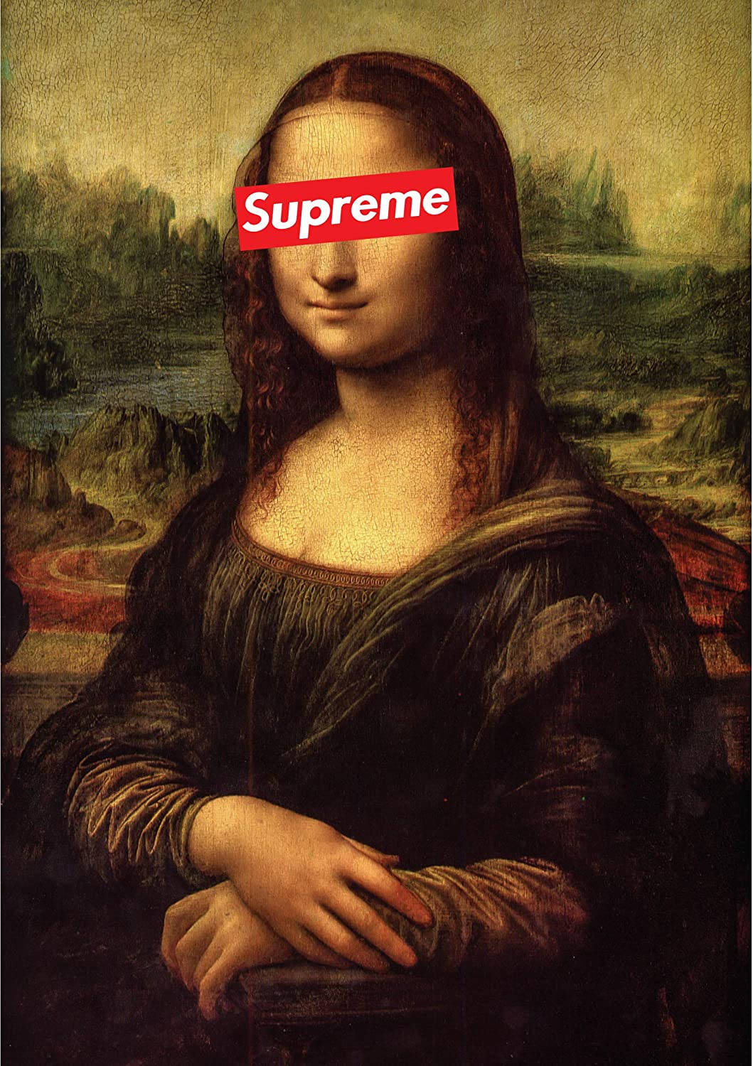 Supreme X Mona Lisa Phone Wallpaper