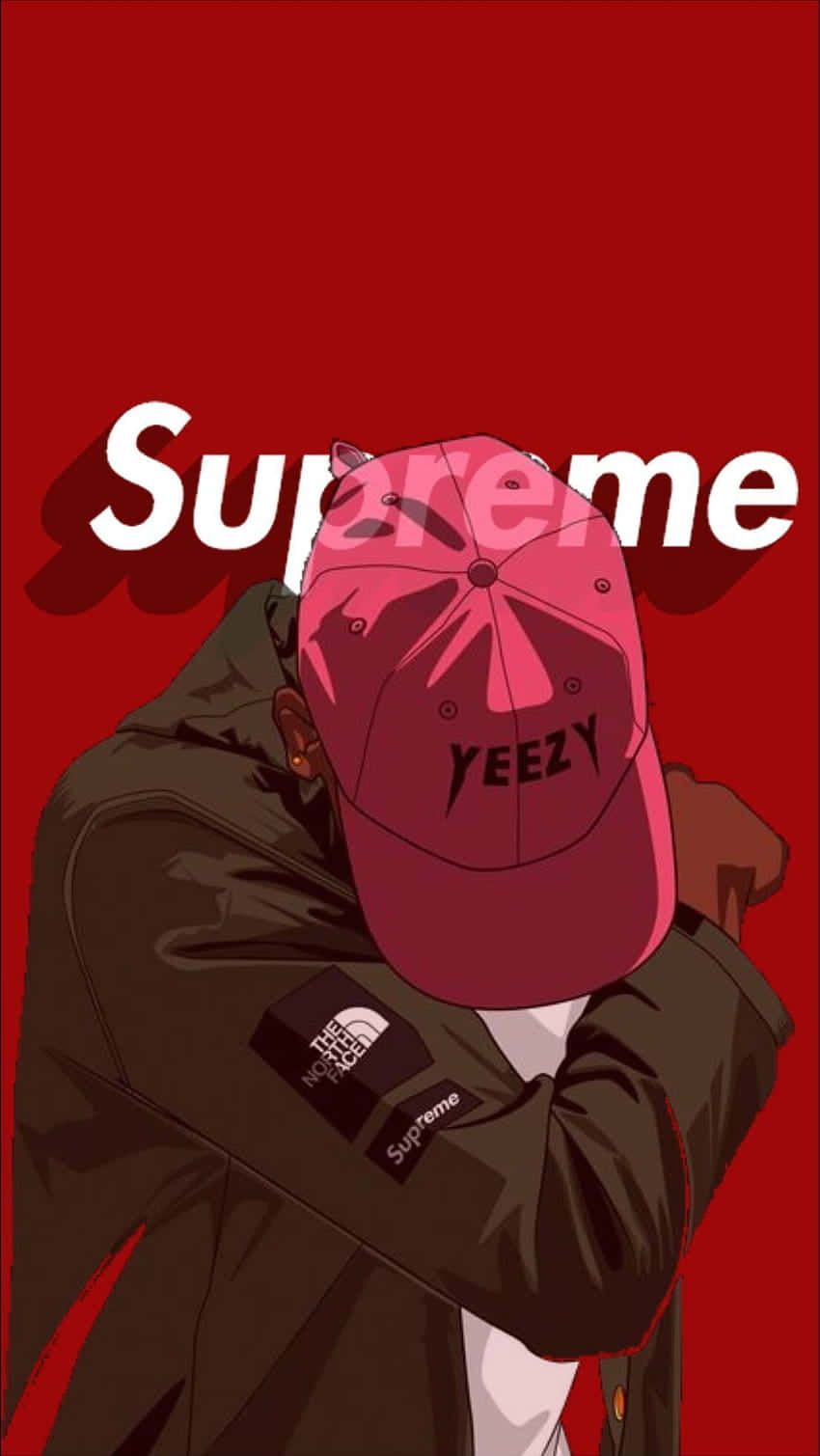 Supreme Yeezy Anime Stijl Achtergrond