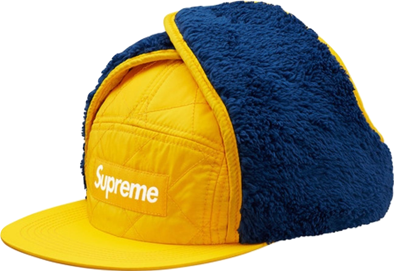 Supreme Yellow Blue Fleece Cap PNG