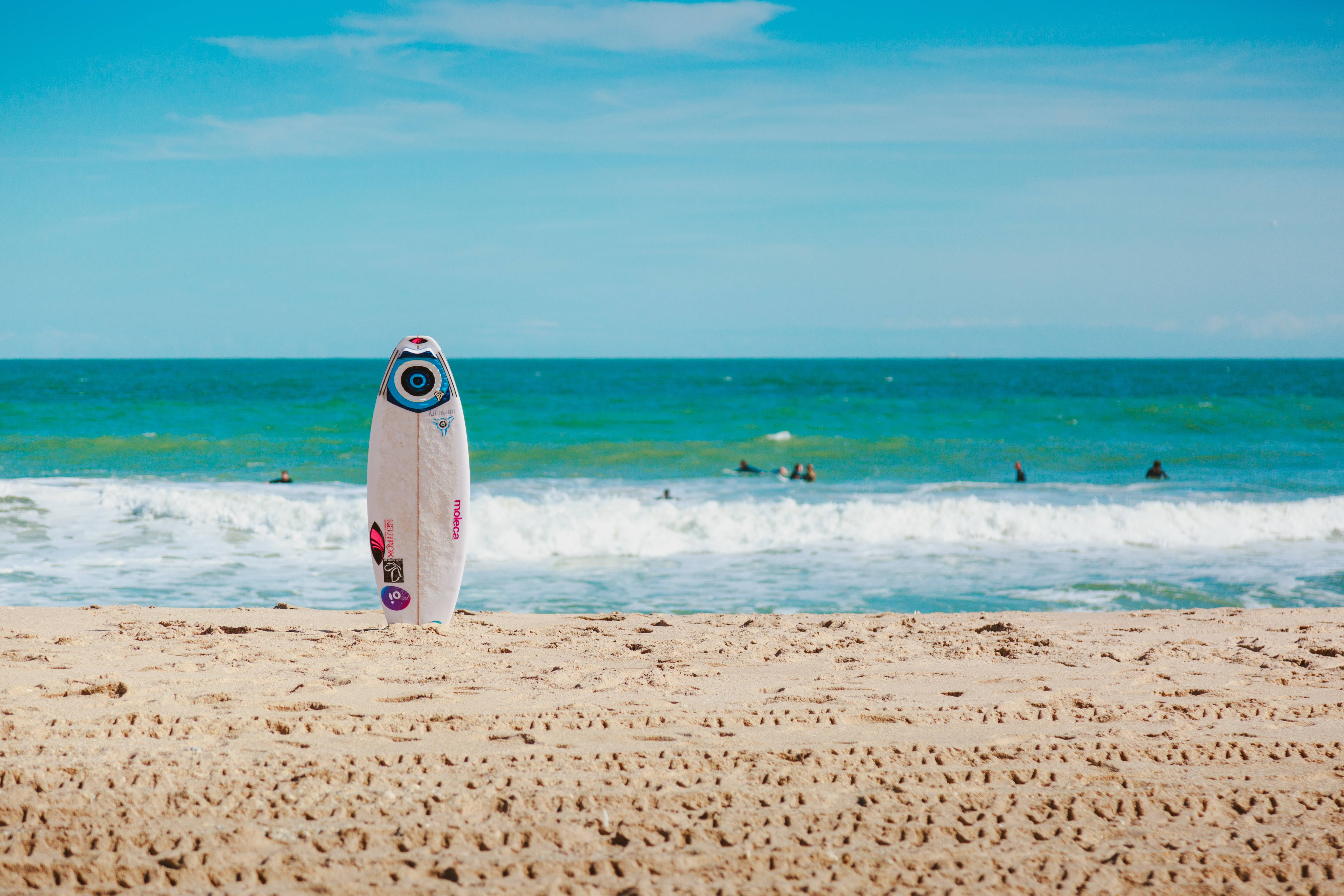 Surfboard In The Sand 1920x1080 Hd Beach Desktop Wallpaper