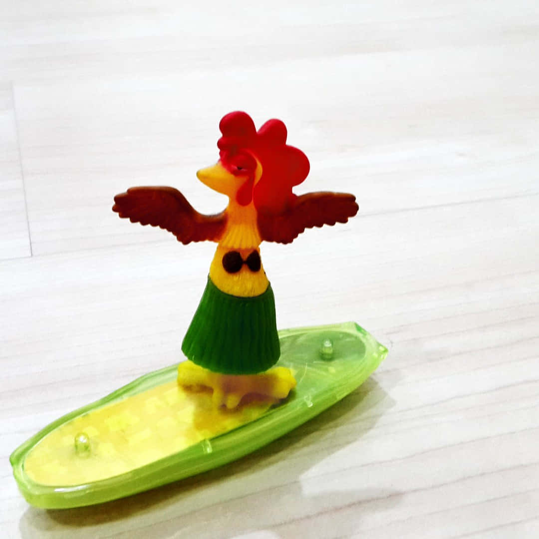 Surfing Chicken Toy Figure Wallpaper