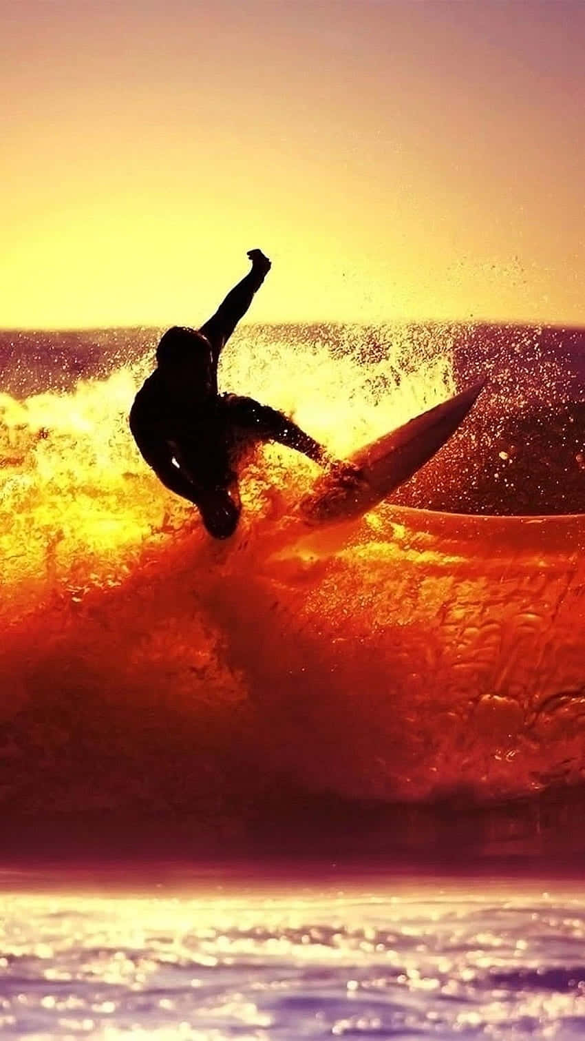 "Feeling the thrill of surfing with an iPhone in hand." Wallpaper