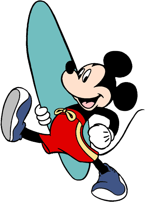 Surfing Mickey Mouse Clipart PNG