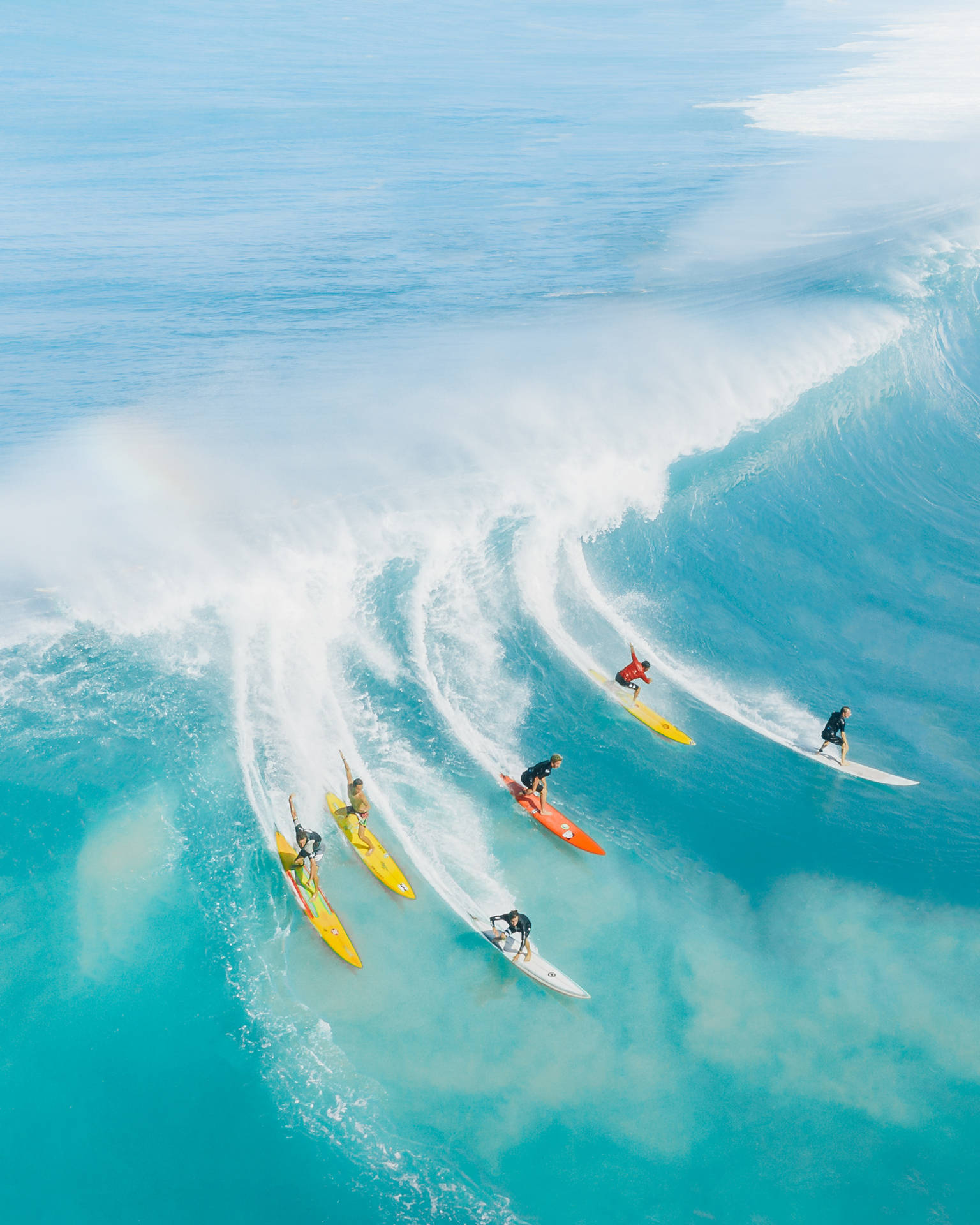Surfe på bølgesommer iPhone Tapet Wallpaper
