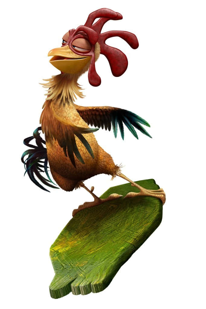Surfing Rooster Cartoon Character Wallpaper