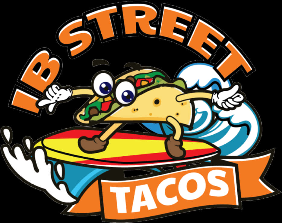 Surfing Taco Mascot Logo PNG