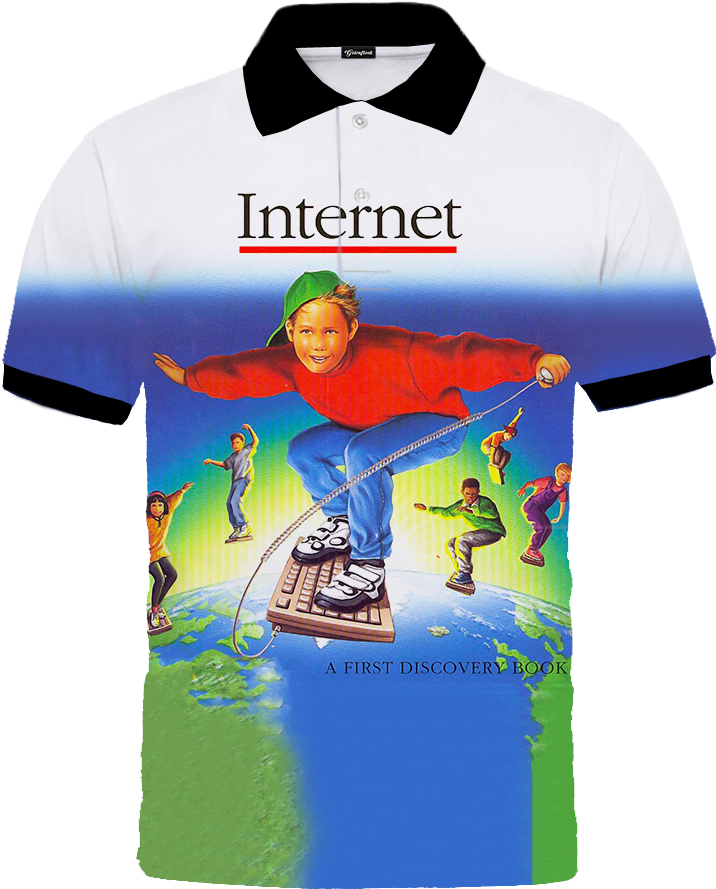 Surfingthe Web Polo Shirt Design PNG