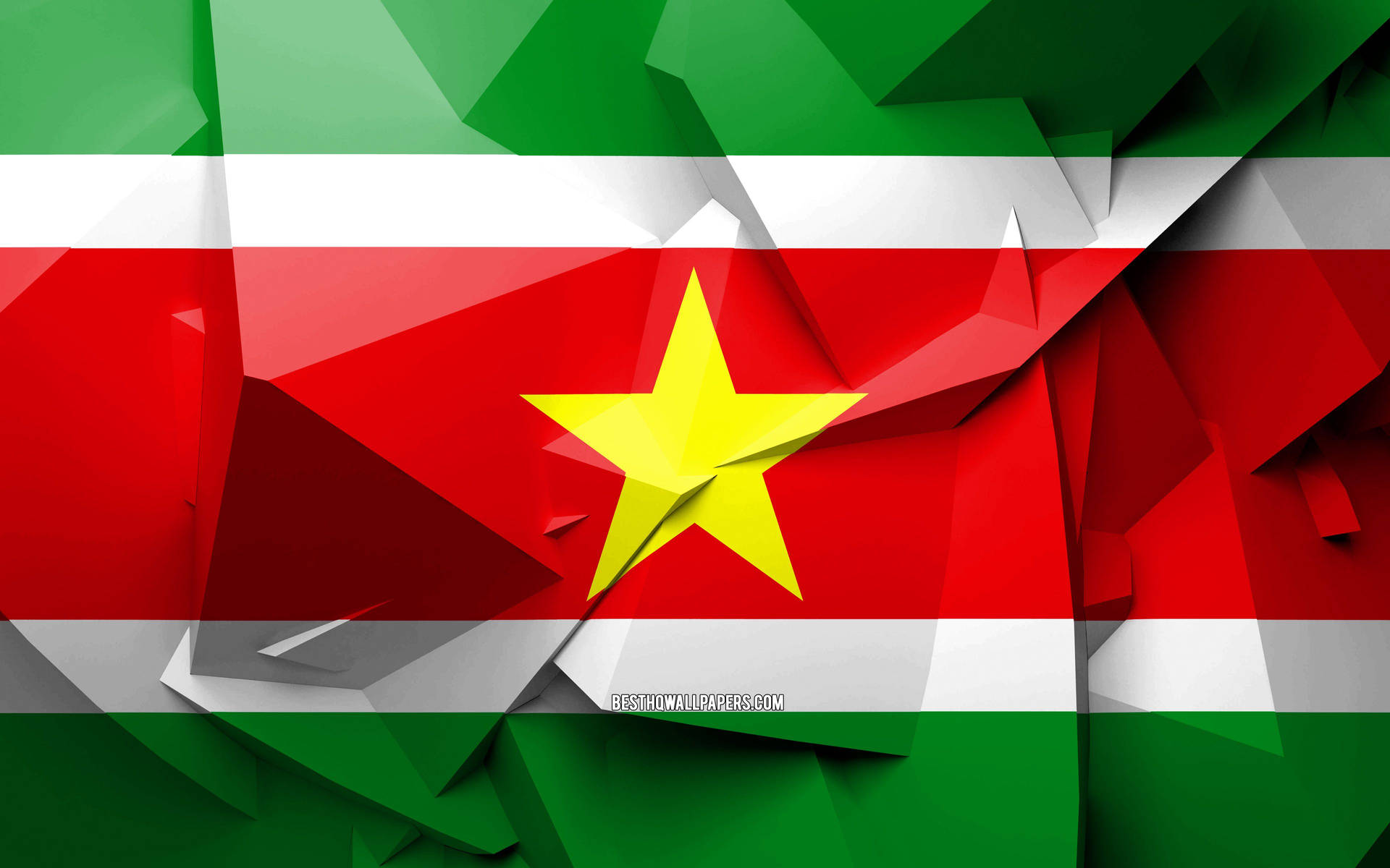 Surinam Flag Digital Kunst Wallpaper
