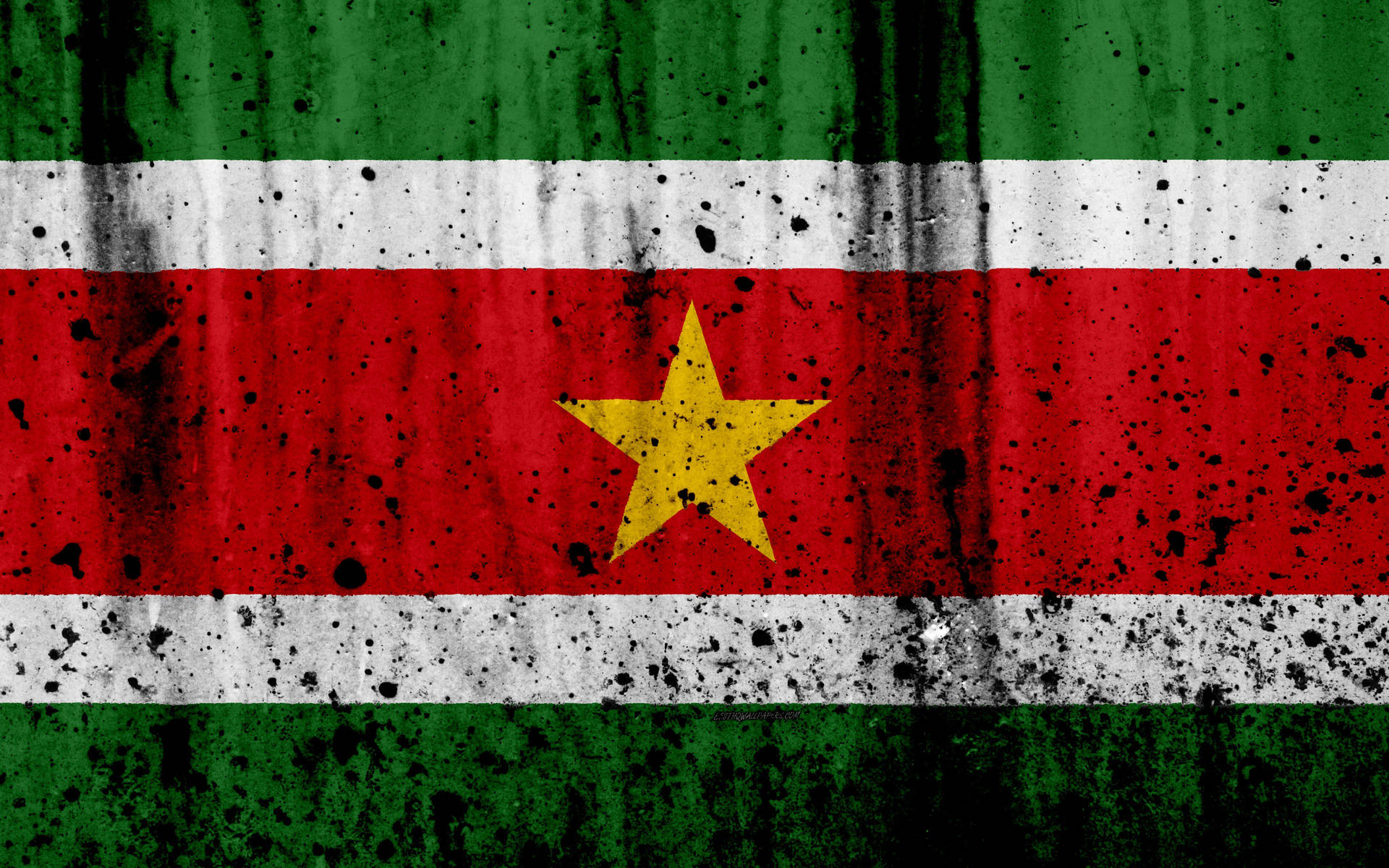 Surinam Splattered Flag Wallpaper