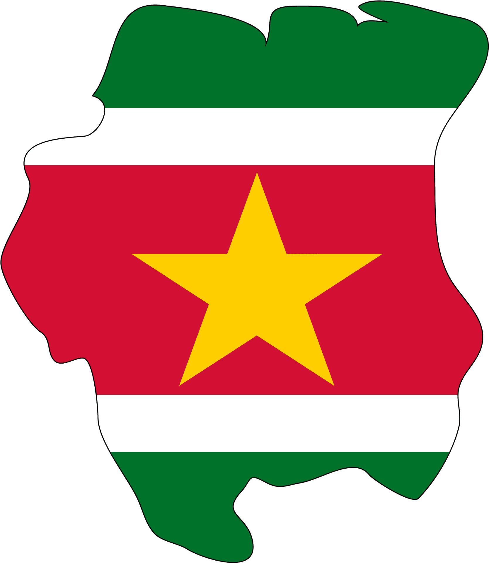 Suriname Flag Map PNG