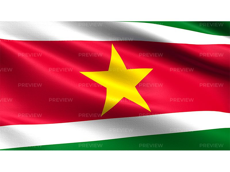 Suriname National Flag Waving PNG