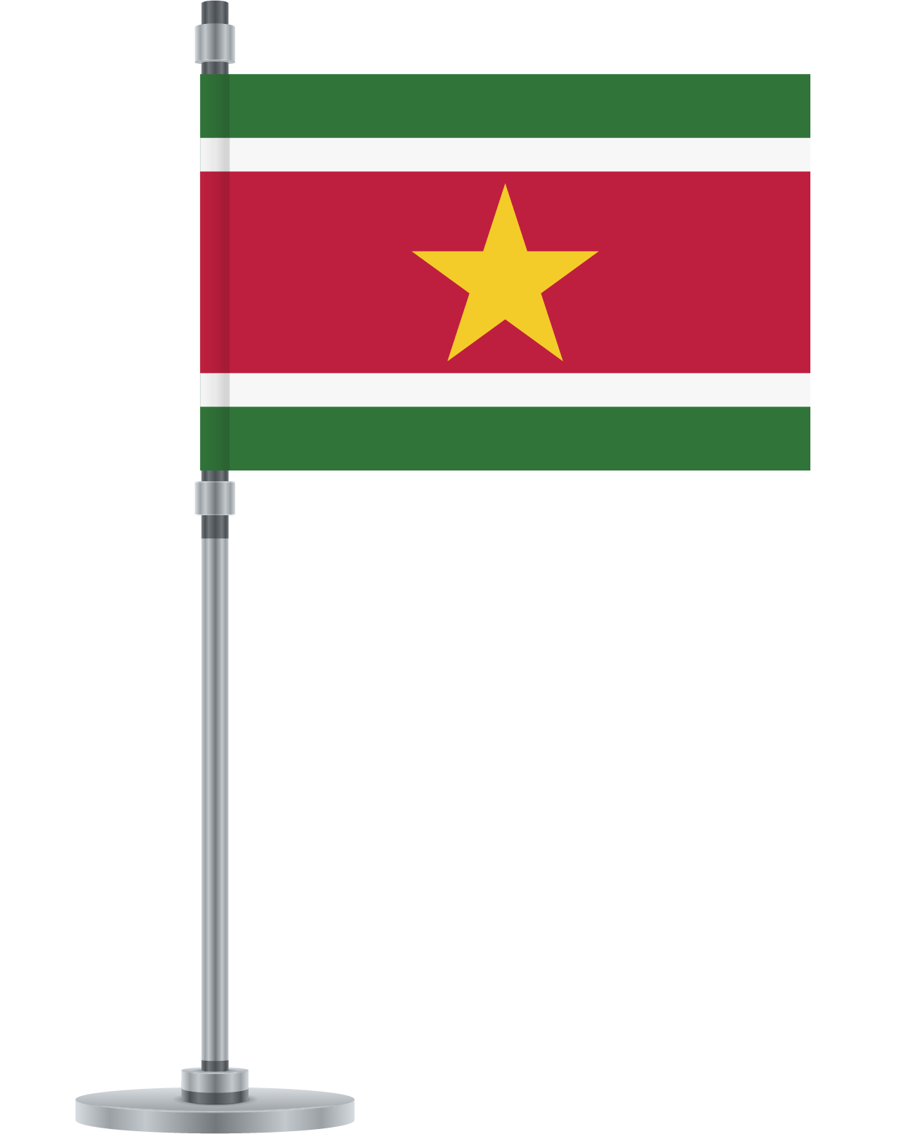 Suriname National Flagon Pole PNG