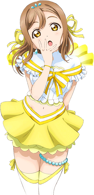 Surprised Anime Girl Yellow Outfit PNG