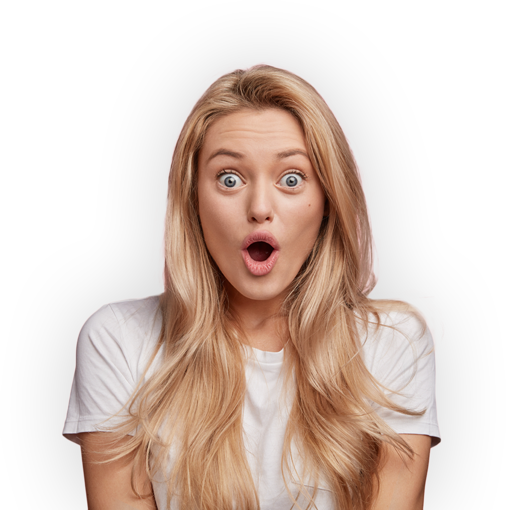 Surprised Blonde Woman Expression PNG