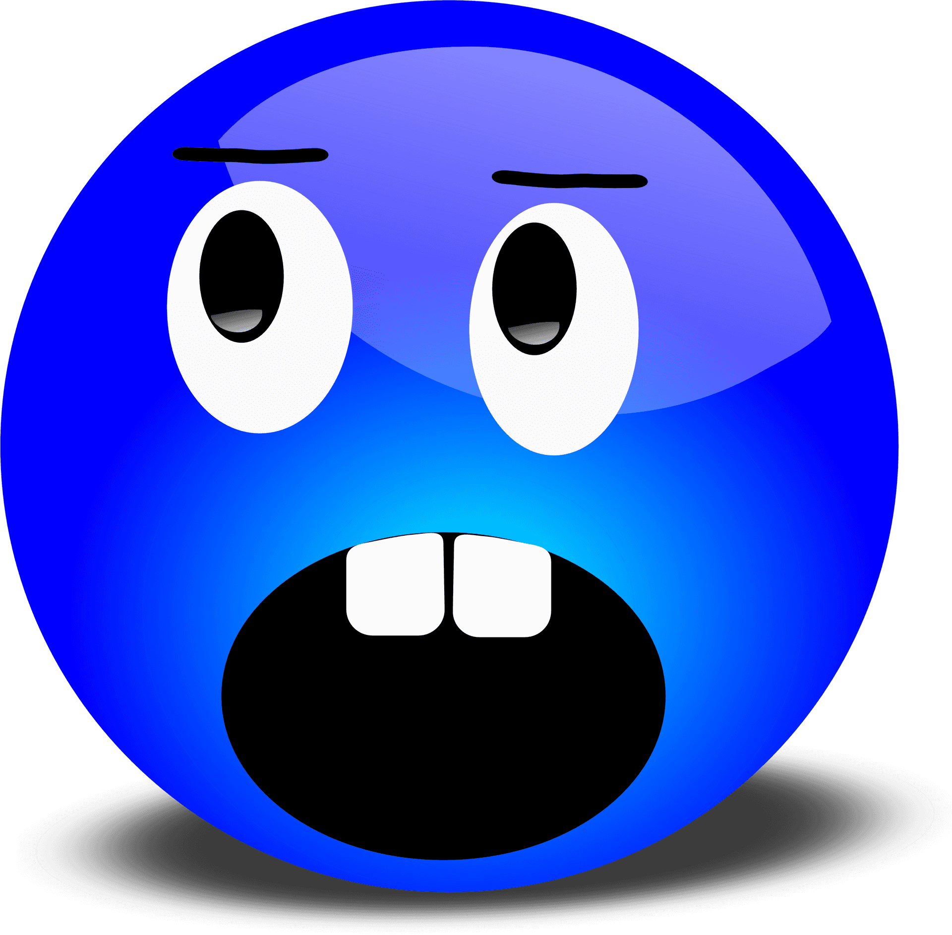 Surprised Blue Emoji Expression PNG