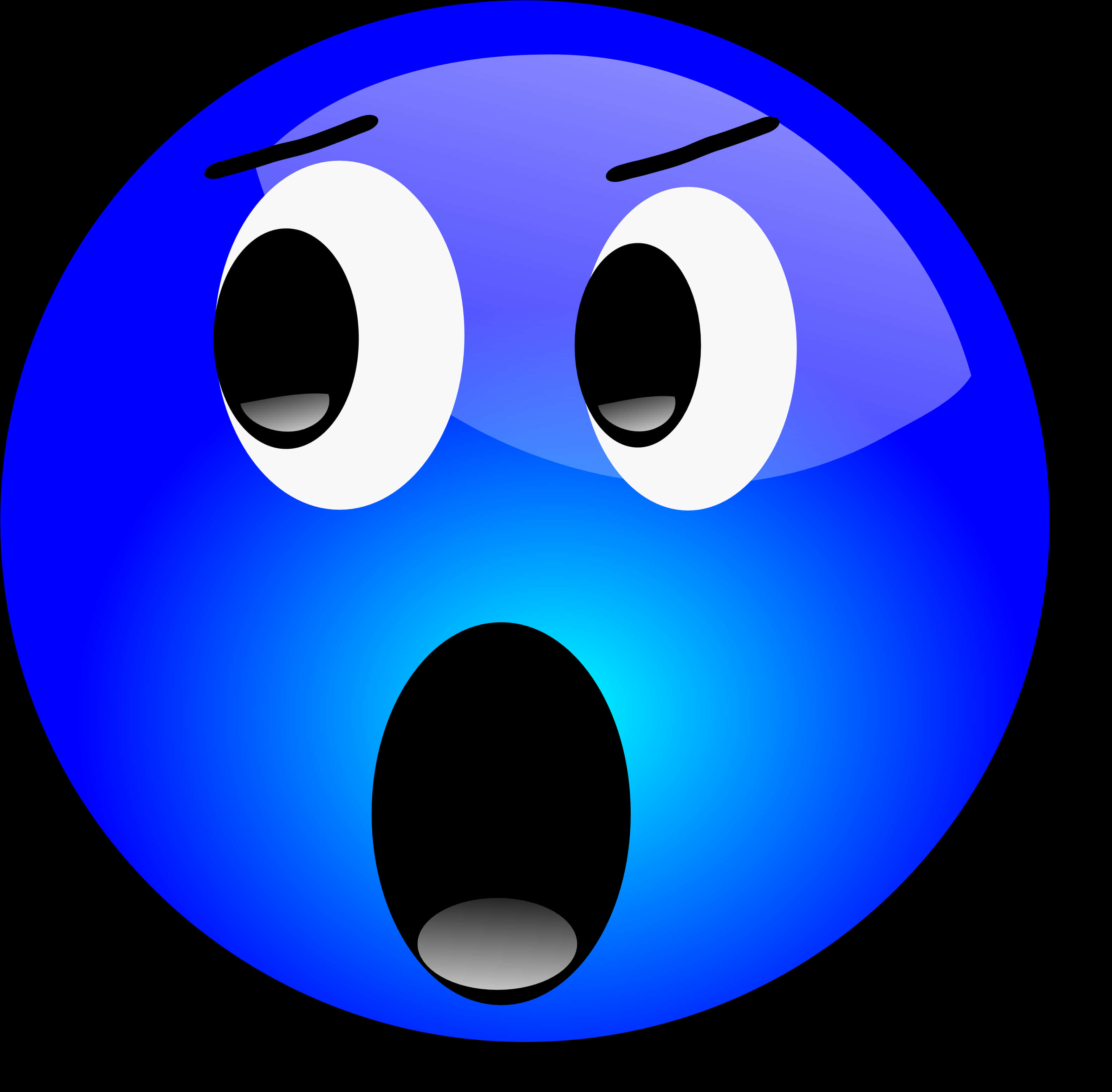 Surprised Blue Face Emoji PNG