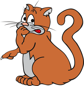 Surprised Cartoon Cat PNG