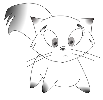 Surprised Cartoon Cat PNG
