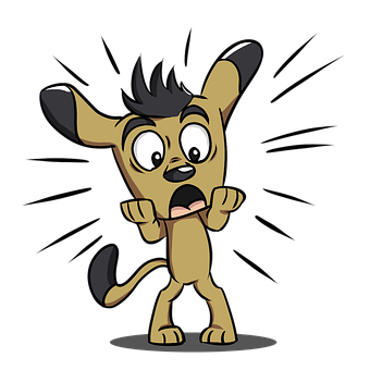 Surprised Cartoon Dog Illustration PNG