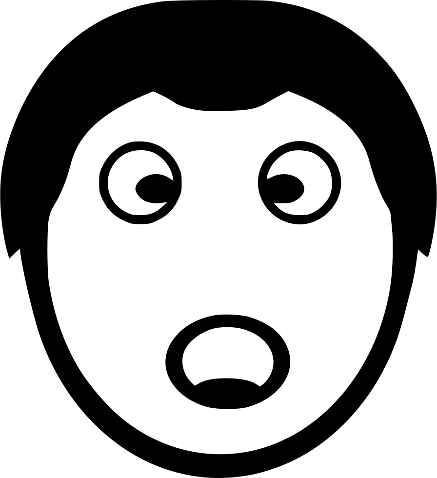 Surprised Cartoon Face Icon PNG