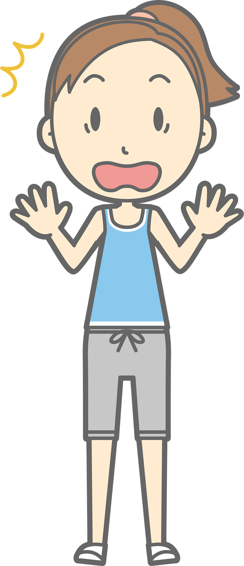 Surprised Cartoon Girl Expression PNG