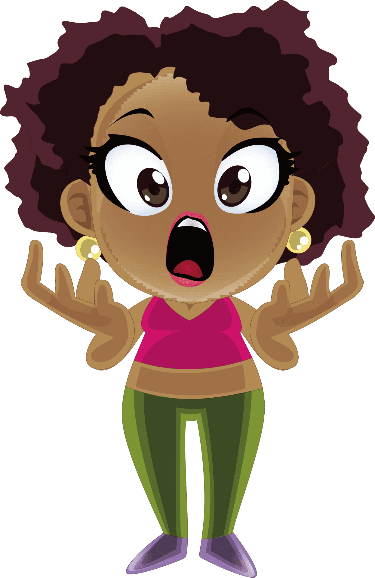 Surprised Cartoon Girl Expression PNG