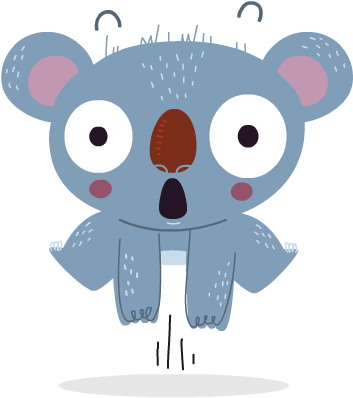 Surprised Cartoon Koala PNG
