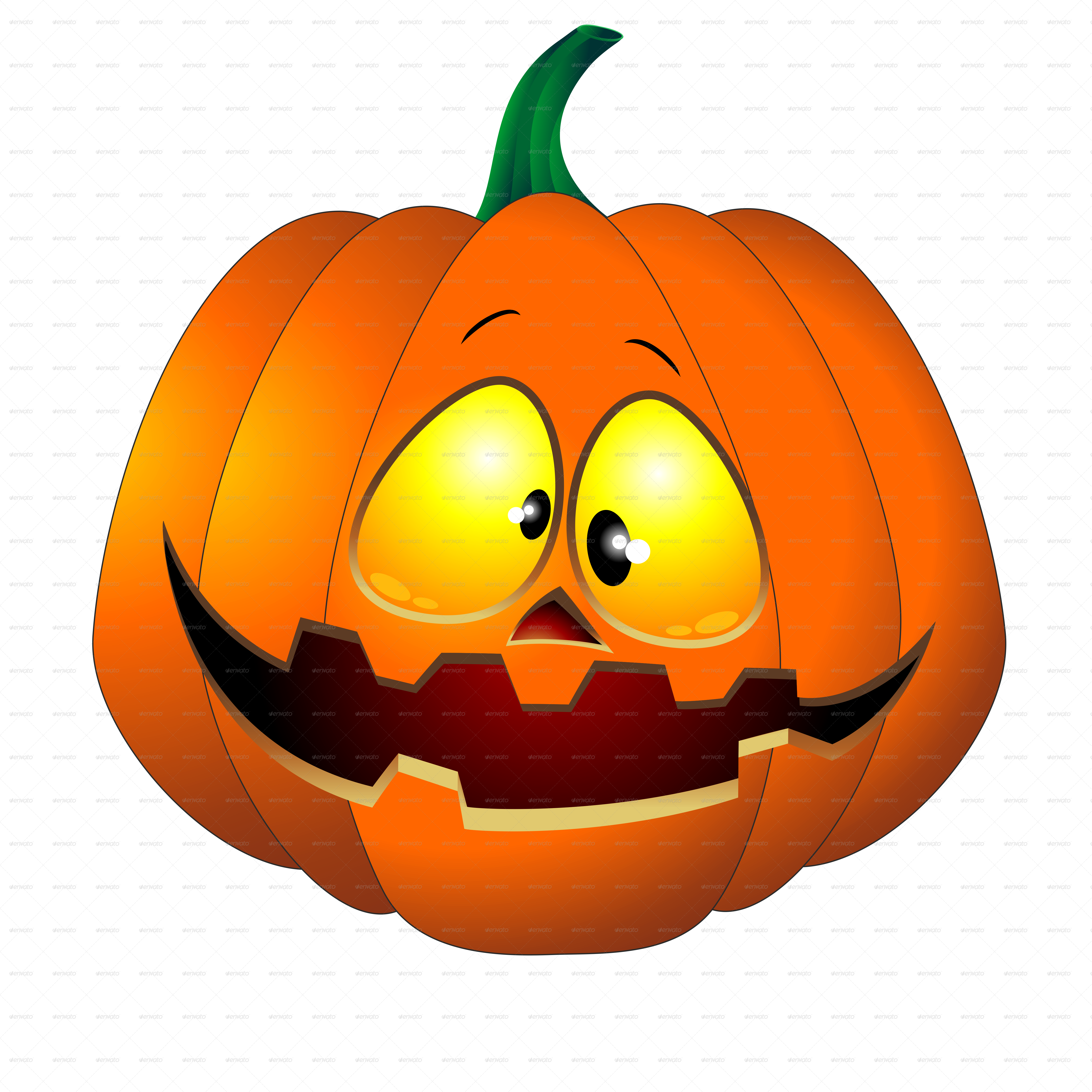 Surprised Cartoon Pumpkin Halloween PNG