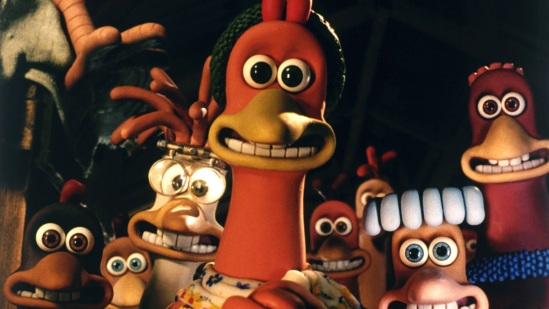 Surprised Chickens Scene From The Chicken Run Movie Wallpaper