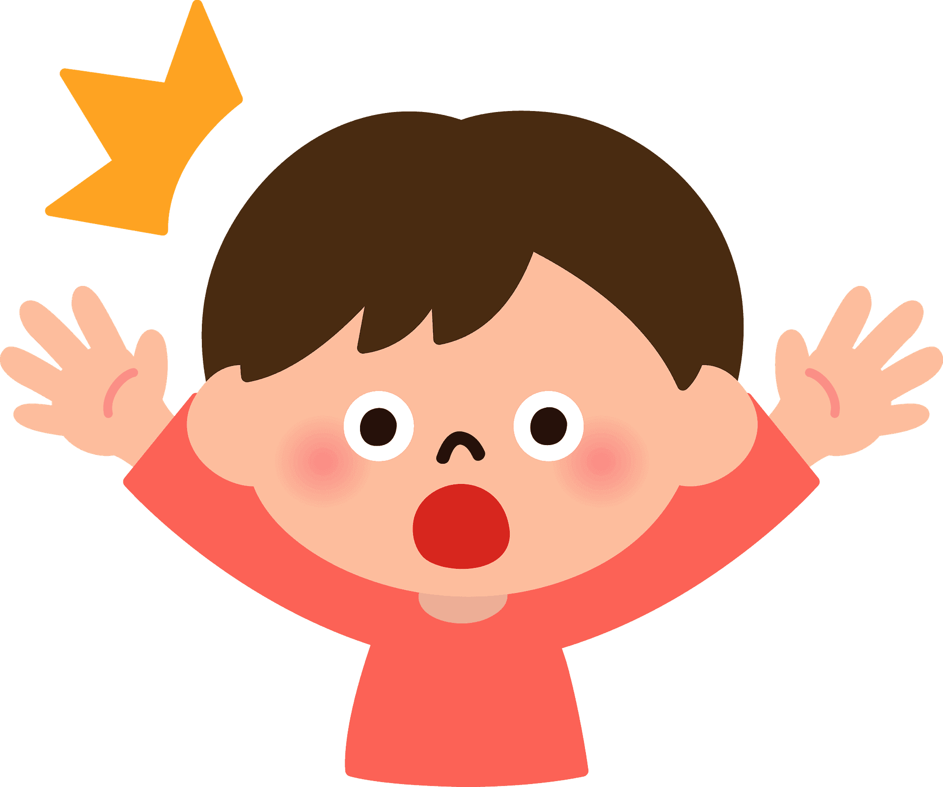 Surprised Child Cartoon Illustration PNG