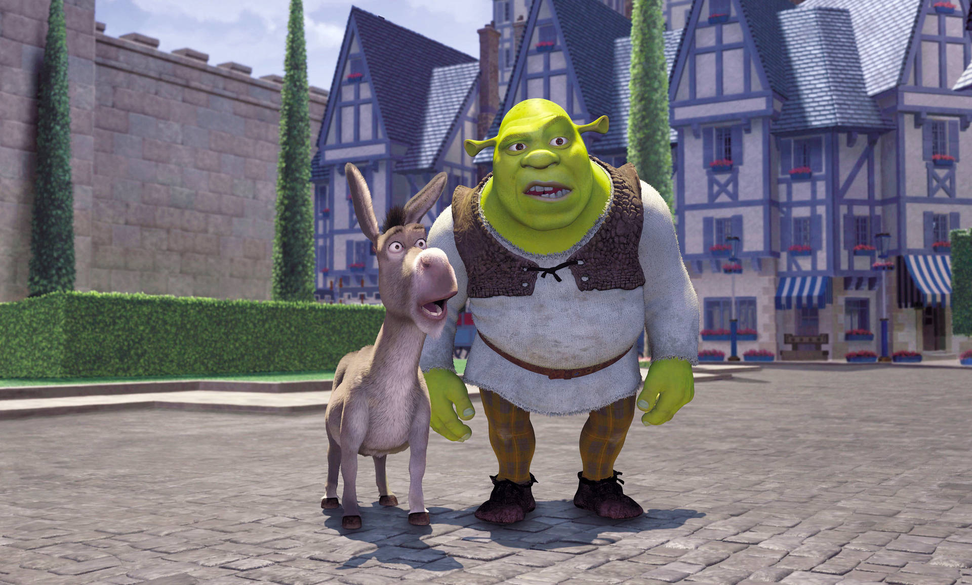Surpreendidoburro E Shrek 4k Papel de Parede